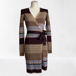 Diane Von Furstenberg Metallic Wrap-around dress Size S